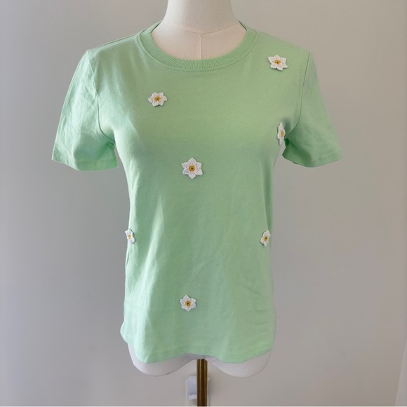 NWT Zara Crocheted Daisies Women's T-Shirt Small - Picture 5 of 13
